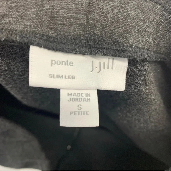 J Jill Ponte Pants Woman Small Petite Slim Leg Pull On Gray Stretch Workwear - Picture 9 of 13